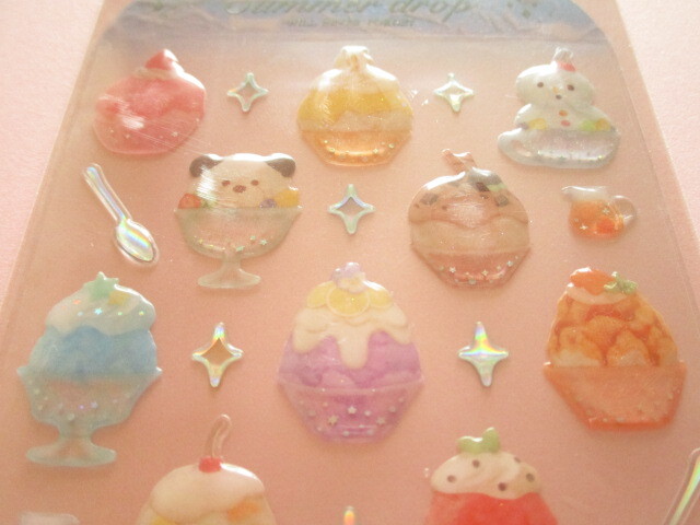 Photo: Kawaii Cute Summer Drop Candy Stickers Sheet Q-Lia *Shaved Ice (81203)