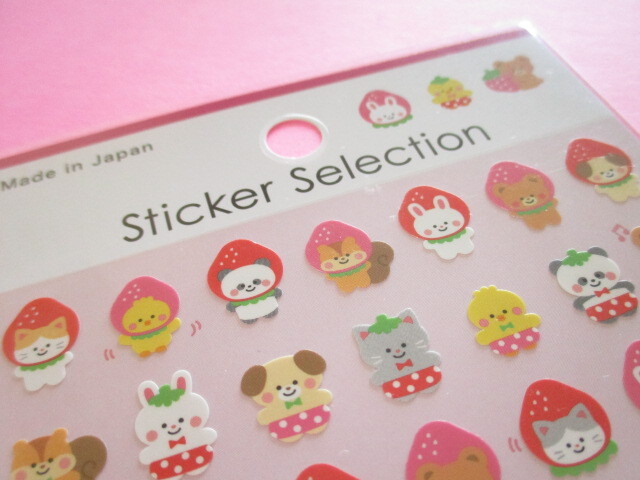 Photo: Kawaii Cute Stickers Sheet Gaia *キグルミ Strawberry (466764)