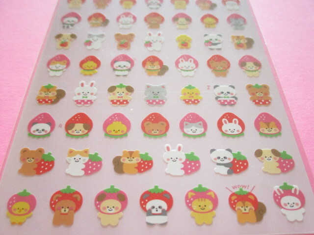 Photo: Kawaii Cute Stickers Sheet Gaia *キグルミ Strawberry (466764)