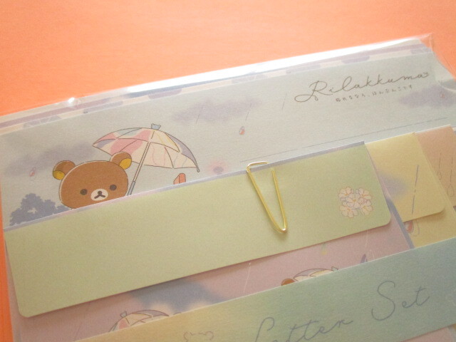 Photo: Kawaii Cute Regular Letter Set Rilakkuma San-x *Clear After Rain (LH82801)
