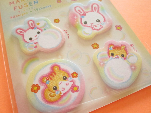 Photo: 2 packs Kawaii Cute Sticky Memos Set KAMIO JAPAN *フワフワらびちゃん (129899,129900)