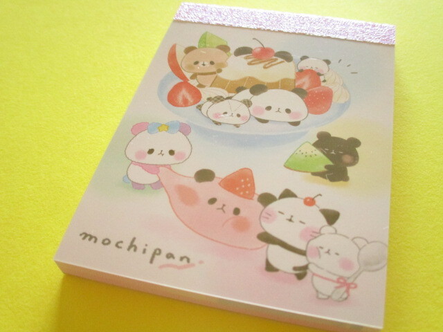 Photo1: Kawaii Cute Mini Memo Pad Mochi Mochi Panda Kamio Japan *Fruit Party (225232)