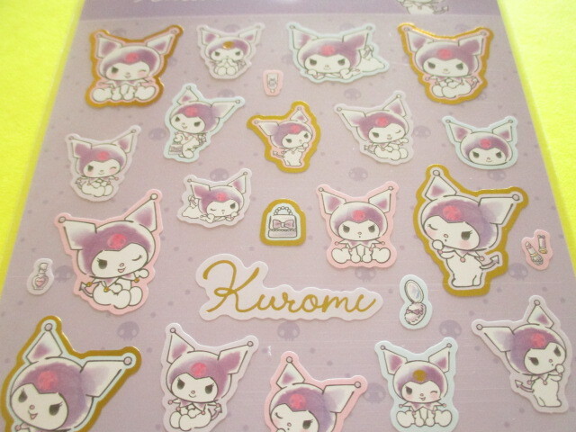 Photo: Kawaii Cute Stickers Sheet Sanrio *Kuromi (水彩コスメ)