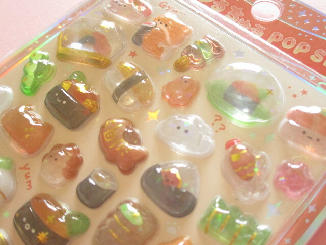 Photo: Kawaii Cute うるちゅる Pop Stickers Sheet Crux *Sushi (130563)