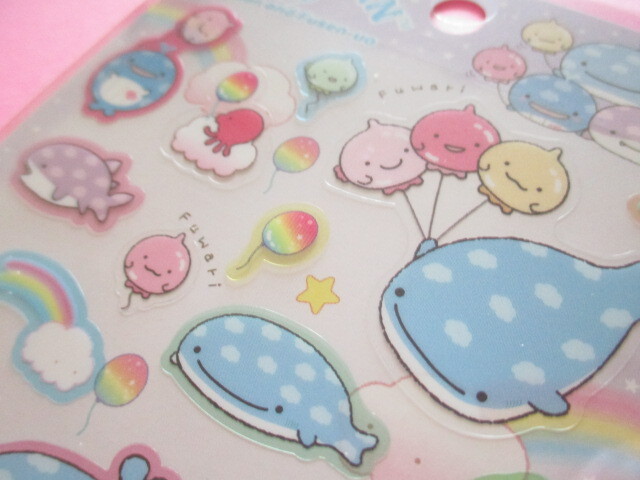 Photo: Kawaii Cute Sticker Sheet Jinbesan San-x *Jinbesan and Fusen-uo (SE66702)