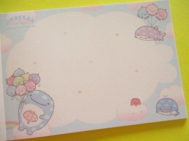 Photo: Kawaii Cute Large Memo Pad Jinbesan San-x *Jinbesan and Fusen-uo (MH26301)