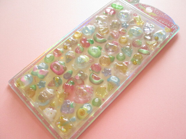Photo1: Kawaii Cute うるちゅる Pop Stickers Sheet Crux *Fruit (130569)