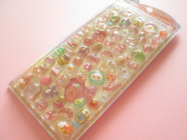 Photo1: Kawaii Cute うるちゅる Pop Stickers Sheet Crux *Pastries (130562)