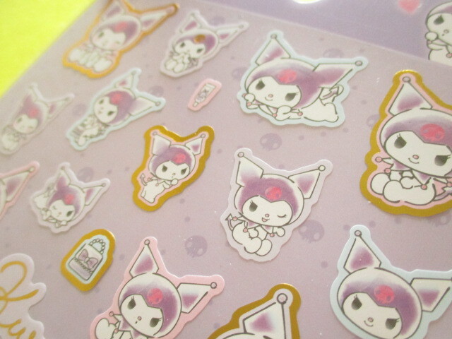 Photo: Kawaii Cute Stickers Sheet Sanrio *Kuromi (水彩コスメ)