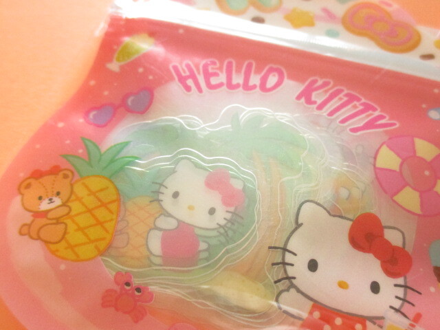 Photo: Kawaii Cute Summer Sticker Flakes Sack in Zipper Bag Sanrio Original *Hello Kitty (17618-4)