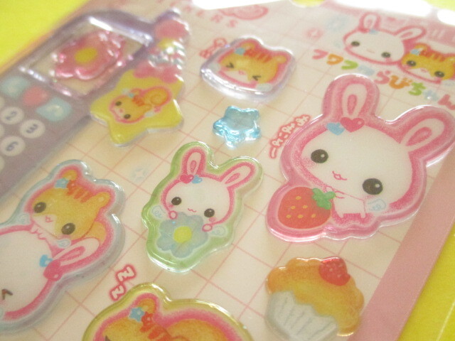 Photo: Kawaii Cute 平成はっぴーフォン Stickers Sheet Crux *フワフワらびちゃん-Pink (131002)
