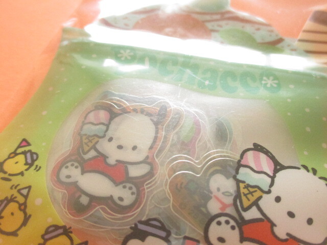 Photo: Kawaii Cute Summer Sticker Flakes Sack in Zipper Bag Sanrio Original *Pochacco (17631-1)