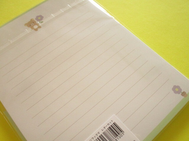 Photo: Kawaii Cute Regular Letter Set Rilakkuma San-x *Basic Rilakkuma Flower (LH83501)
