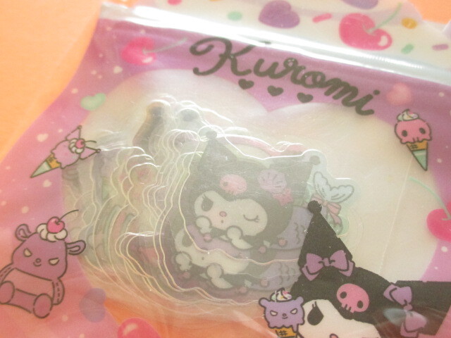 Photo: Kawaii Cute Summer Sticker Flakes Sack in Zipper Bag Sanrio Original *Kuromi (17630-3)