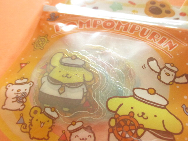 Photo: Kawaii Cute Summer Sticker Flakes Sack in Zipper Bag Sanrio Original *POMPOMPURIN (17626-5)
