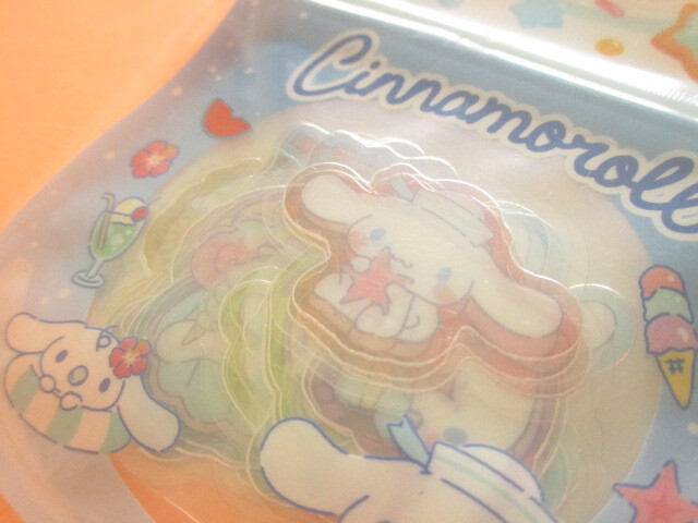 Photo: Kawaii Cute Summer Sticker Flakes Sack in Zipper Bag Sanrio Original *Cinnamoroll  (17627-3)