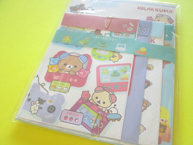 Photo1: Kawaii Cute Regular Letter Set Rilakkuma San-x *Gaming Rilakkuma (LH83801)