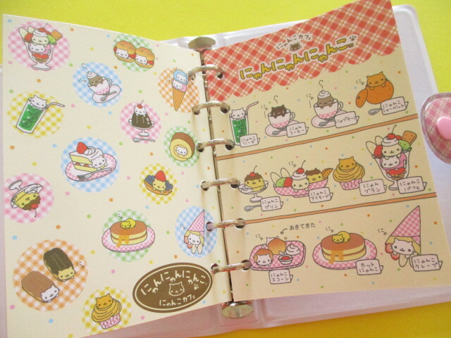 Photo: Kawaii Cute Funi Funi Seal Binder San-x *にゃんにゃんにゃんこ  (SE68702) 