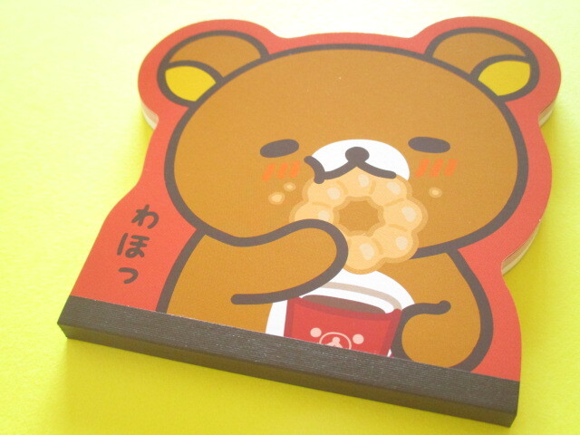 Photo1: Kawaii Cute Die-Cut Medium Memo Pad Rilakkuma San-x *Mister Donut×Rilakkuma (MH27901)