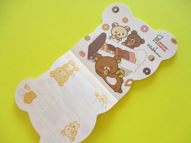 Photo: Kawaii Cute Die-Cut Medium Memo Pad Rilakkuma San-x *Mister Donut×Rilakkuma (MH27901)
