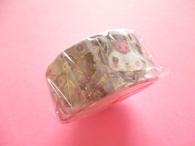 Photo: Kawaii Cute Masking Tape Sticker Kuromi × たけい みき Miki Takei Clothes Pin *Black Swan (MT-84072)