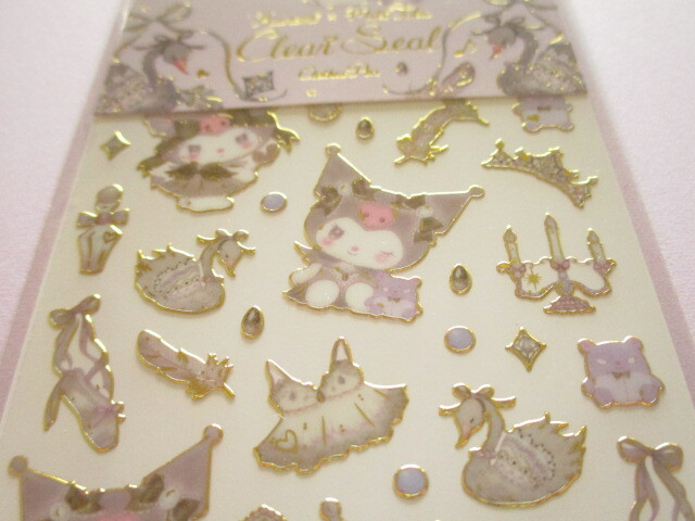 Photo: Kawaii Cute Stickers Sheet Kuromi × たけい みき Miki Takei Clothes Pin *Black Swan (US-84079)
