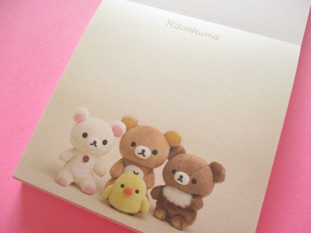 Photo: Kawaii Cute Square Memo Pad Stuffed animal photographs San-x *Rilakkuma (MH29101)