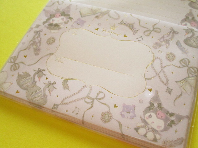 Photo: Kawaii Cute Letter Set Kuromi  × たけい みき Miki Takei Clothes Pin *Black Swan (LS-84050)