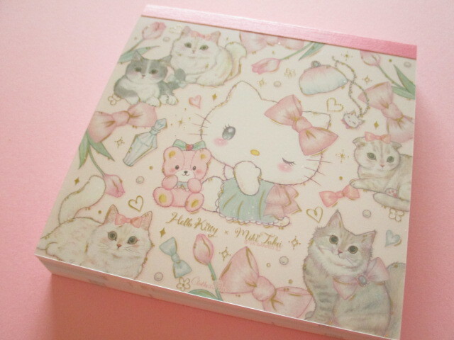 Photo1: Kawaii Cute Medium Memo Pad Hello Kitty × たけい みき Miki Takei Clothes Pin *Elegance (MM-84052) 