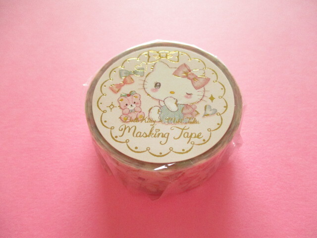 Photo1: Kawaii Cute Masking Tape Sticker Hello Kitty × たけい みき Miki Takei Clothes Pin *Elegance (MT-84070)