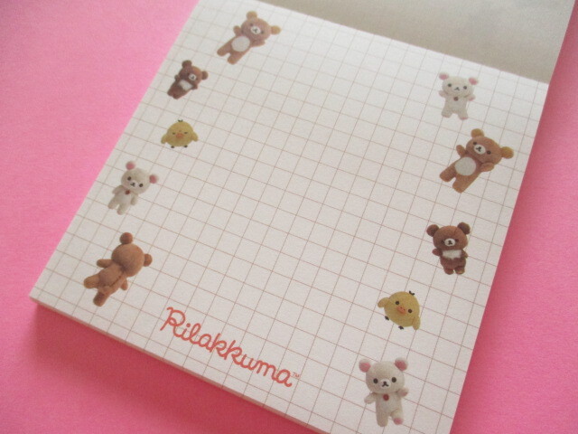 Photo: Kawaii Cute Square Memo Pad Stuffed animal photographs San-x *Rilakkuma (MH29101)