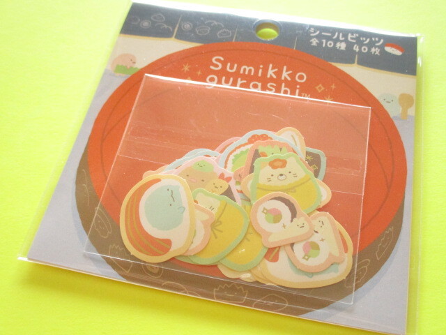 Photo1: Kawaii Cute Seal Bits Sticker Flakes Sack おすし雑貨 San-x *Sumikkogurashi (SE69502)