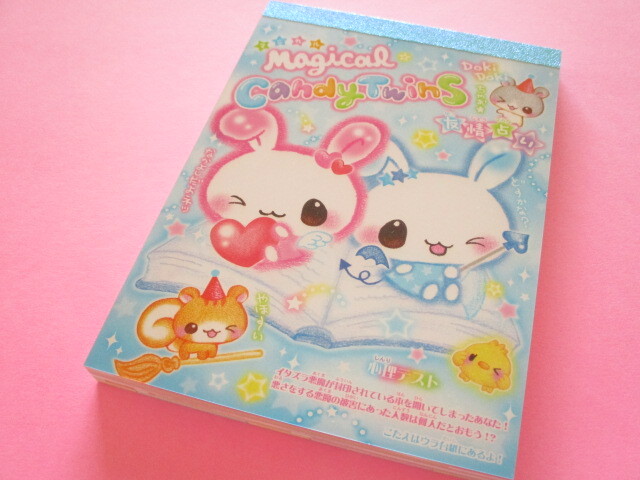 Photo1: Kawaii Cute V Large Memo Pad Candy Twins Q-LiA *Magical Candy Twins (00113)