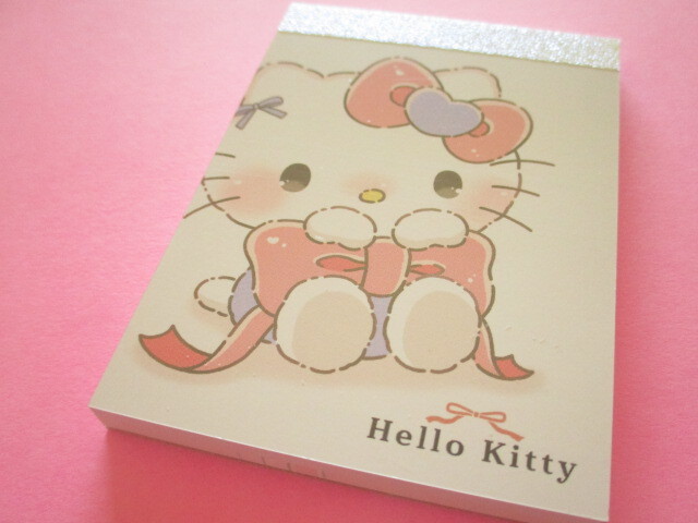 Photo1: Kawaii Cute Mini Memo Pad Hello Kitty Crux *るんるんリボン (135348）