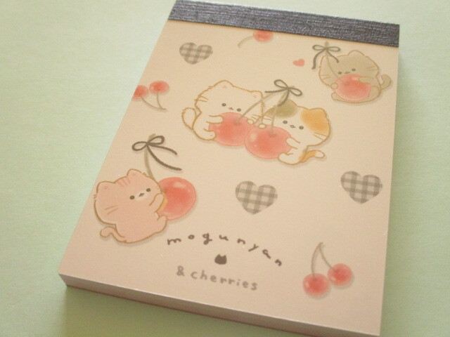 Photo1: Kawaii Cute Mini Memo Pad Mogu♡nyan Kamio Japan *Cherries (229678)