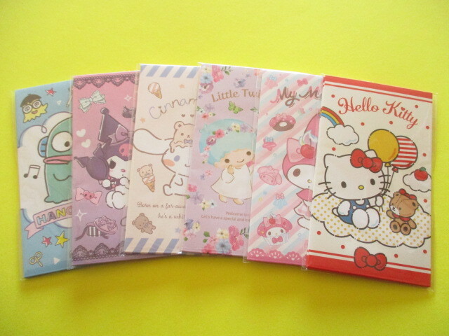 Photo1: 6 packs Kawaii Cute Mini Envelopes Pochibukuro Sanrio Characters Set (018892-25)