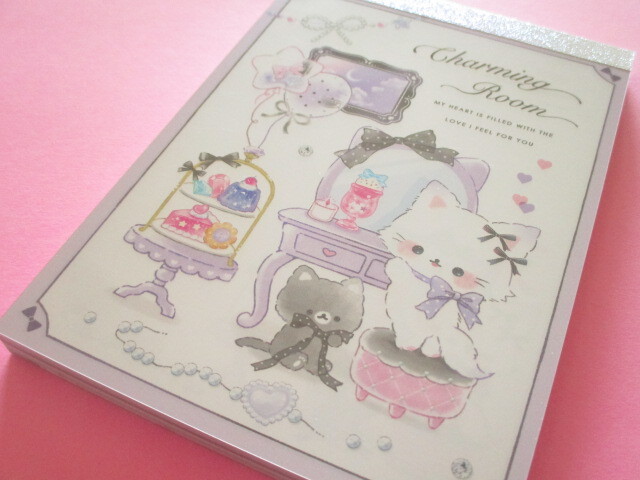 Photo1: Kawaii Cute V Large Memo Pad Charming Room Q-LiA *Chaton (04459)