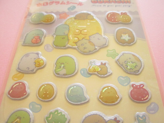 Photo: Kawaii Cute Funi Funi Hologram Stickers Sheet Sumikkogurashi San-x *Gummy Gummy Party (SE70902)