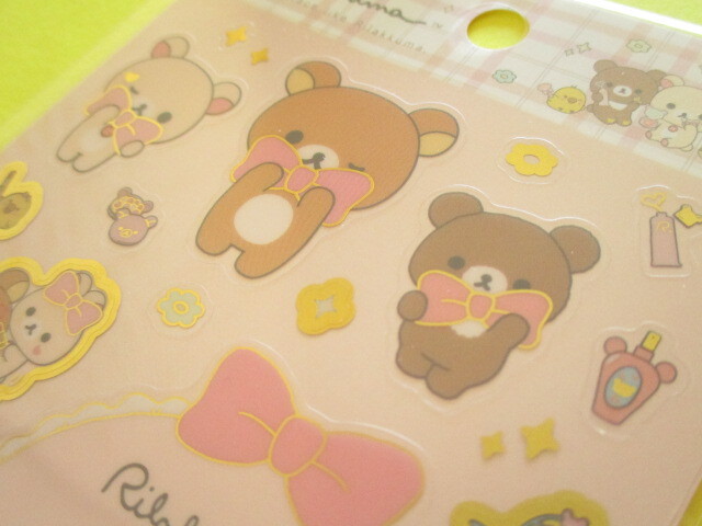 Photo: Kawaii Cute Stickers Sheet Rilakkuma San-x *Makeup Rilakkuma (SE70802)