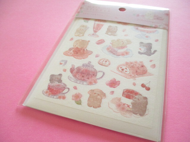 Photo1: Kawaii Cute Masking Stick Seals Stickers Set Kyowa *Cherry blossom Sakura meguri Sweets (62-F52)