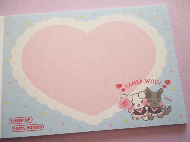 Photo: Kawaii Cute Large Memo Pad Cheer Cheer Lambs San-x *♡ Let's Go! Furi Furi! Cheer Up! ♡ (MH29601)