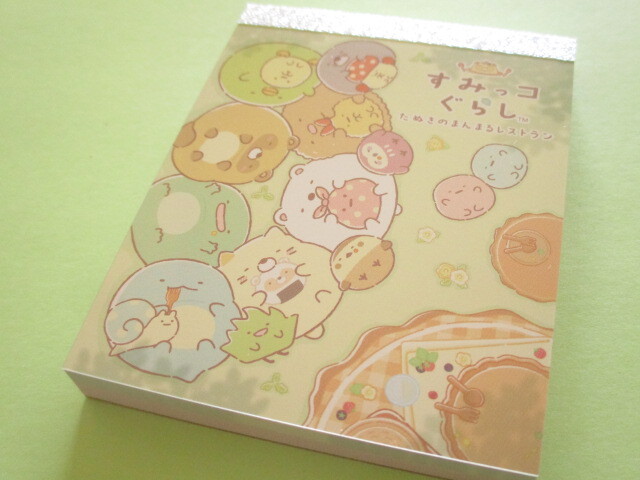 Photo1: Kawaii Cute Mini Memo Pad Sumikkogurashi San-x *たぬきのまんまるレストラン (MH30401-1)