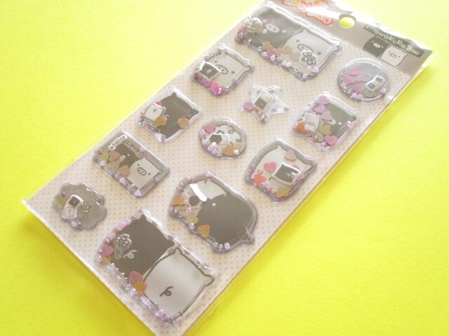 Photo1: Kawaii Cute Air-in Mascot Stickers Sheet San-x Universe *Monokuro Boo (SE72403)