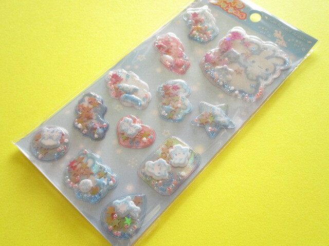 Photo1: Kawaii Cute Air-in Mascot Stickers Sheet San-x Universe *Twin Rabbit Angels (SE72401)