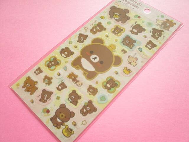 Photo1: Kawaii Cute Stickers Sheet Rilakkuma San-x *チャイロイコグマのくまきゅんDays (SE71301)