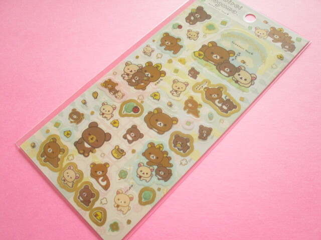 Photo1: Kawaii Cute Stickers Sheet Rilakkuma San-x *チャイロイコグマのくまきゅんDays (SE71302)