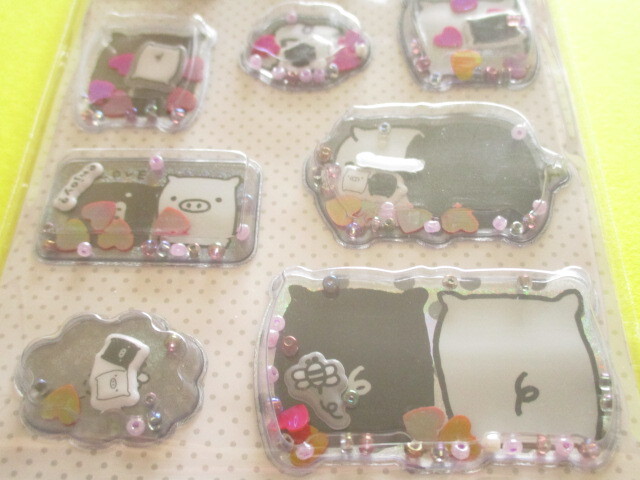 Photo: Kawaii Cute Air-in Mascot Stickers Sheet San-x Universe *Monokuro Boo (SE72403)