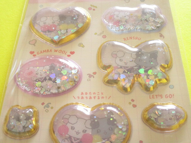 Photo: Kawaii Cute キラッとぷくぷく Stickers Sheet San-x *Cheer Cheer Lambs (SE70508)