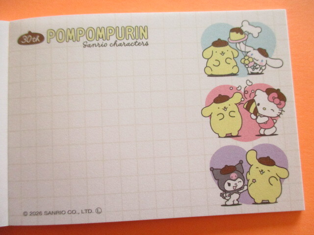 Photo: Kawaii Cute Item Collection Mini Memo Pad POMPOMPURIN Sanrio *ほめてほめられ30th (137858)