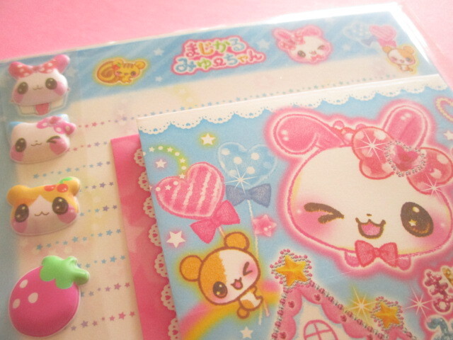 Photo: Kawaii Cute Letter Set with Marshmallow Stickers Crux *まじかるみゅーちゃん (138409)